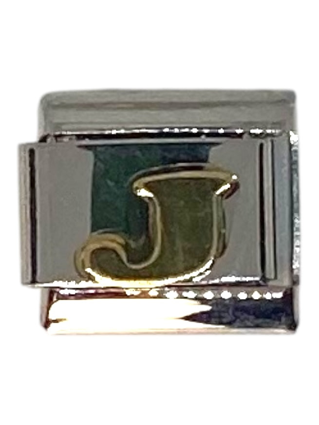 Letter “J” Silver Italian Charm