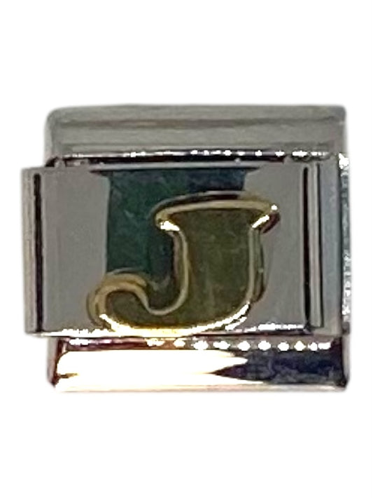 Letter “J” Silver Italian Charm