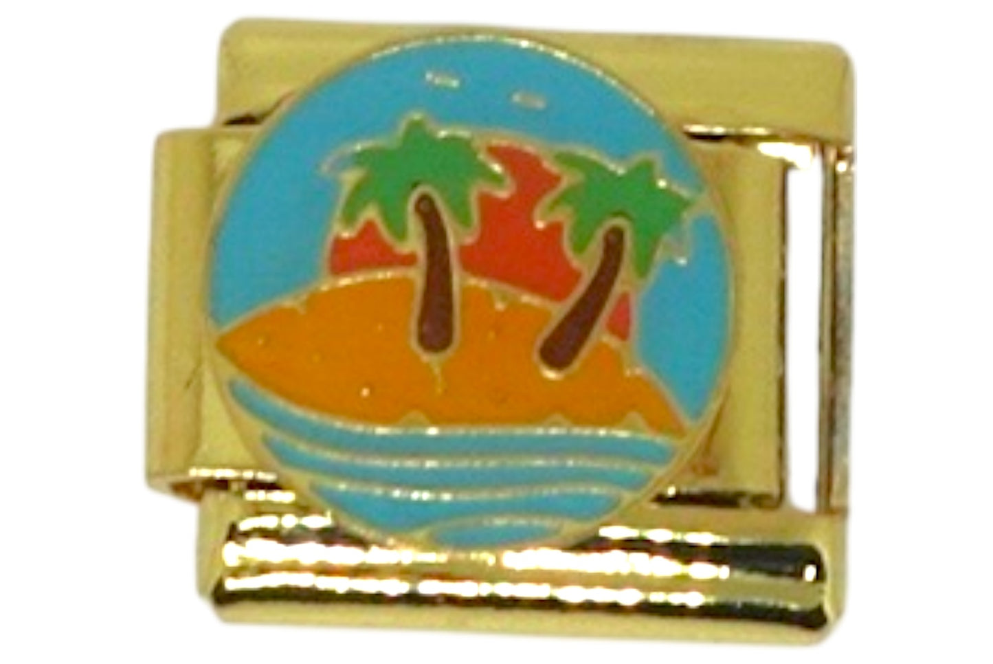 Tropical Island Gold Italian Charm