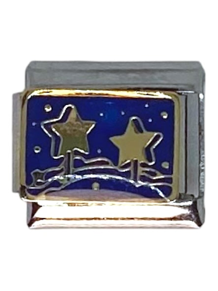 Starry Night Silver Italian Charm