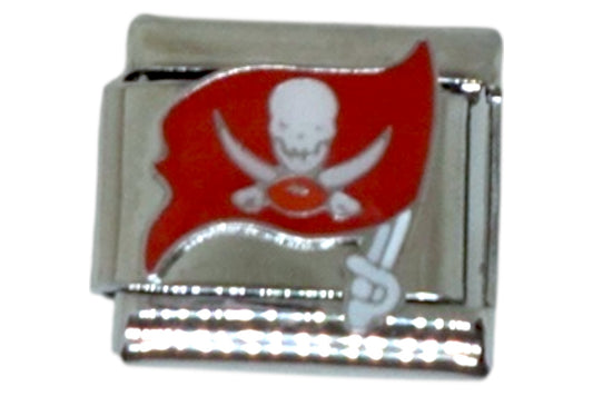 Pirate Flag Silver Italian Charm