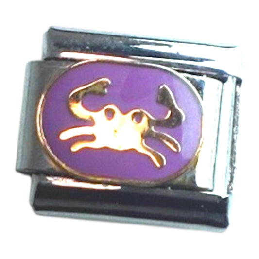 Purple Crab Silver Italian Charm