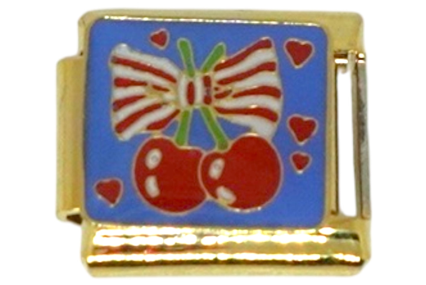 Cherries and Candy Gold Italian Charm