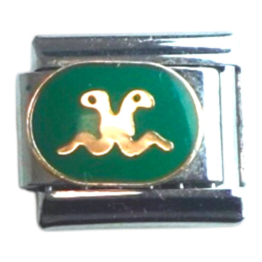 Twin Snakes Gold Italian Charm