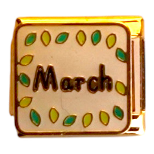 March Gold Italian Charm