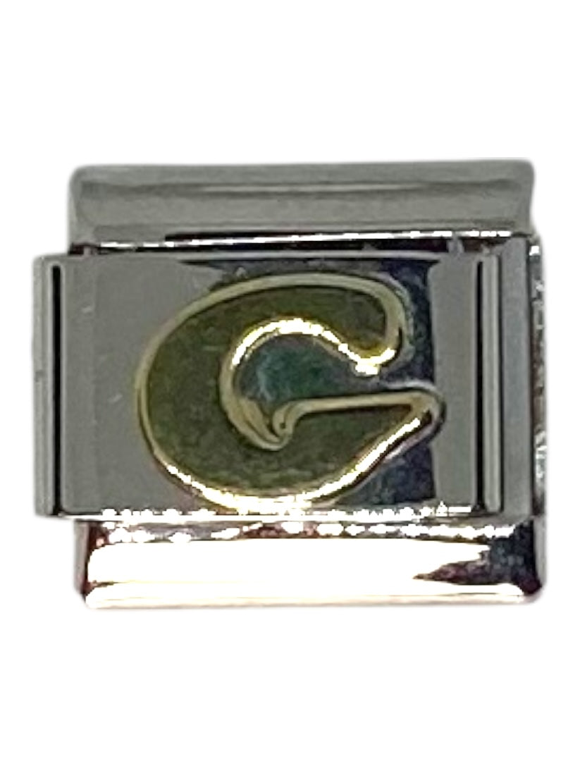 Letter "G" Silver Italian Charm