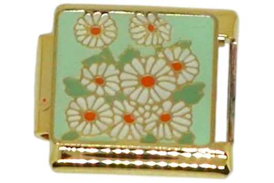 Daisy Floral Gold Italian Charm