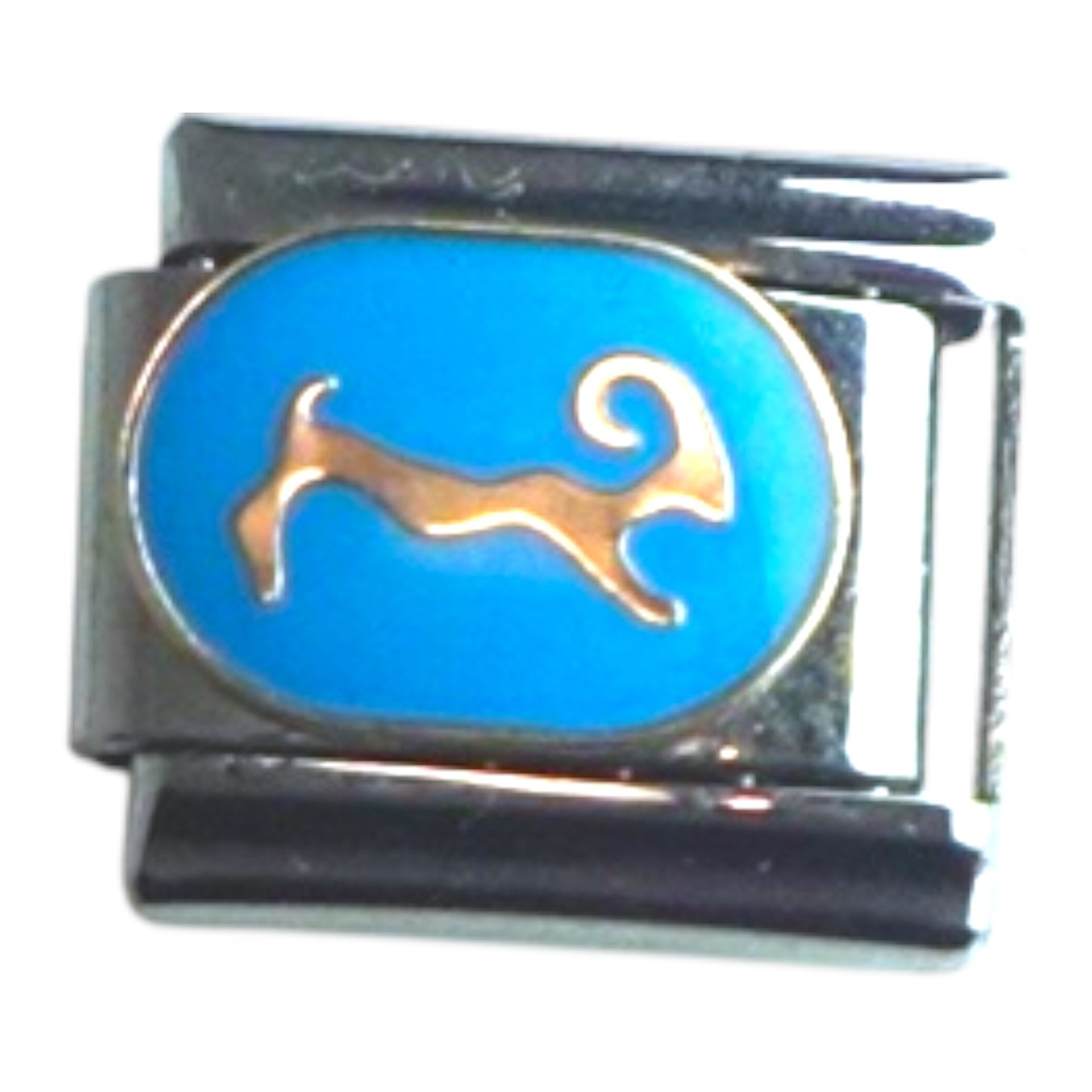 Blue and Gold Aries Gold Italian Charm