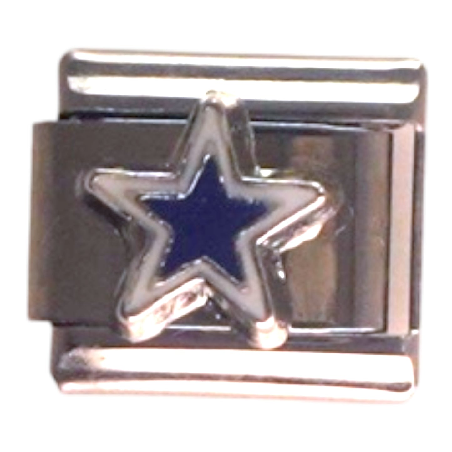 Blue Star Silver Italian Charm
