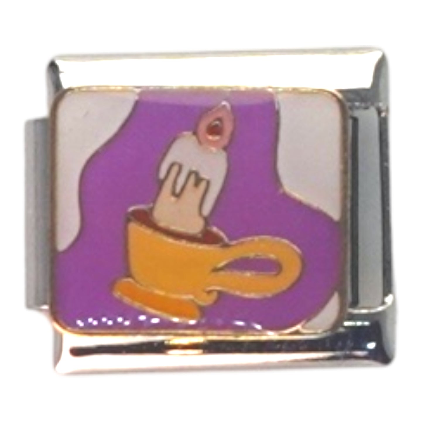 Candle in Cup Silver Italian Charm