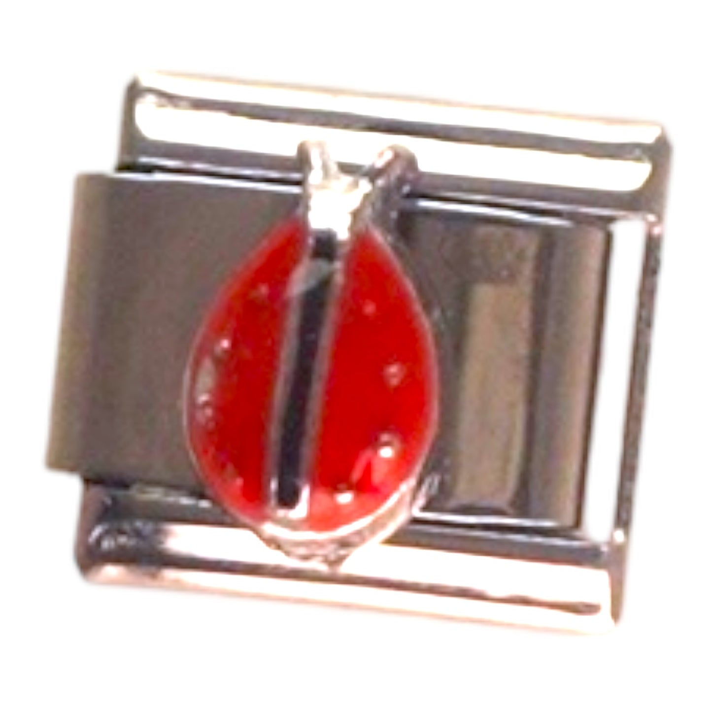 Red Ladybug Silver Italian Charm