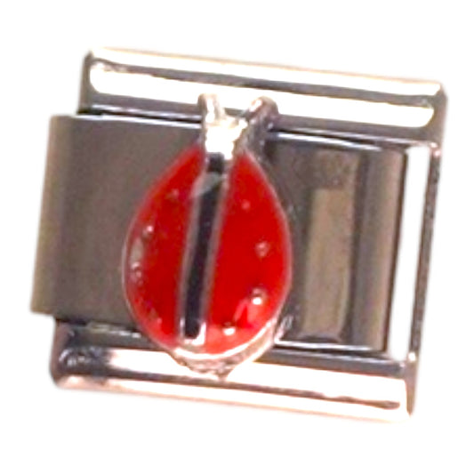 Red Ladybug Silver Italian Charm