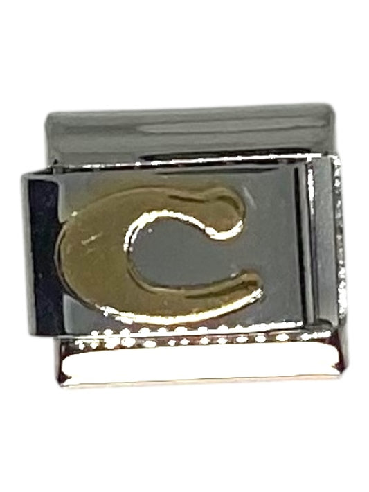 Gold 'C' Letter Silver Italian Charm