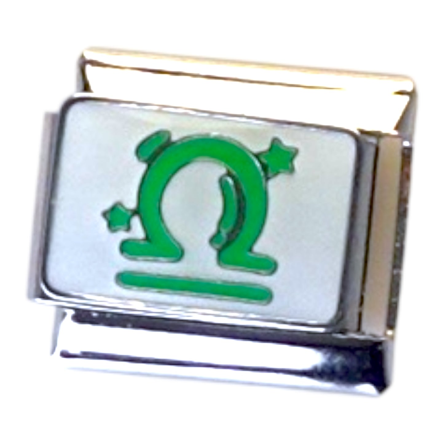 Green Libra Zodiac Silver Italian Charm