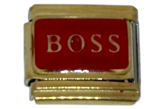 Red “BOSS” Gold Italian Charm