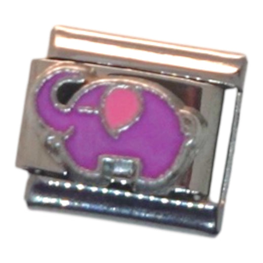 Cute Pink Elephant Gold Italian Charm
