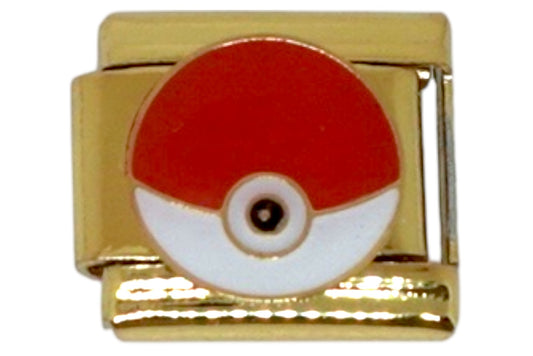 Pokéball Red Gold Italian Charm