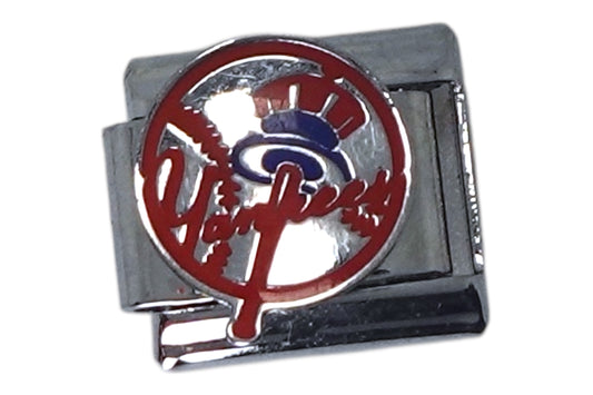 New York Yankees Logo Silver Italian Charm