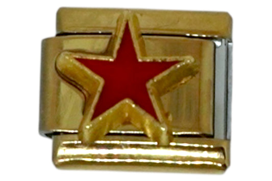 Red Star Gold Italian Charm