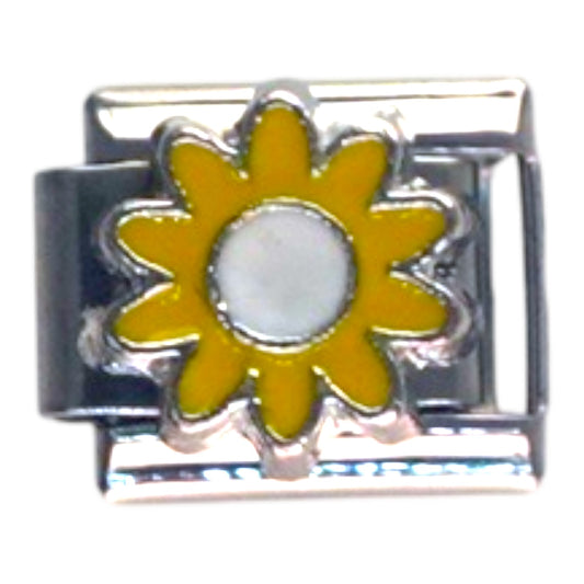 Yellow Daisy Flower Italian Charm