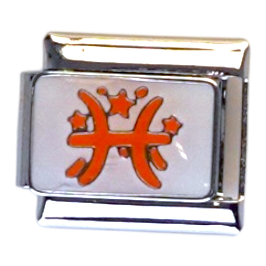 Pisces Zodiac Silver Italian Charm