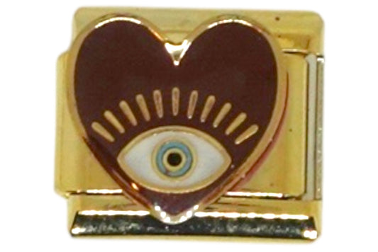 Heart Eye Gold Italian Charm