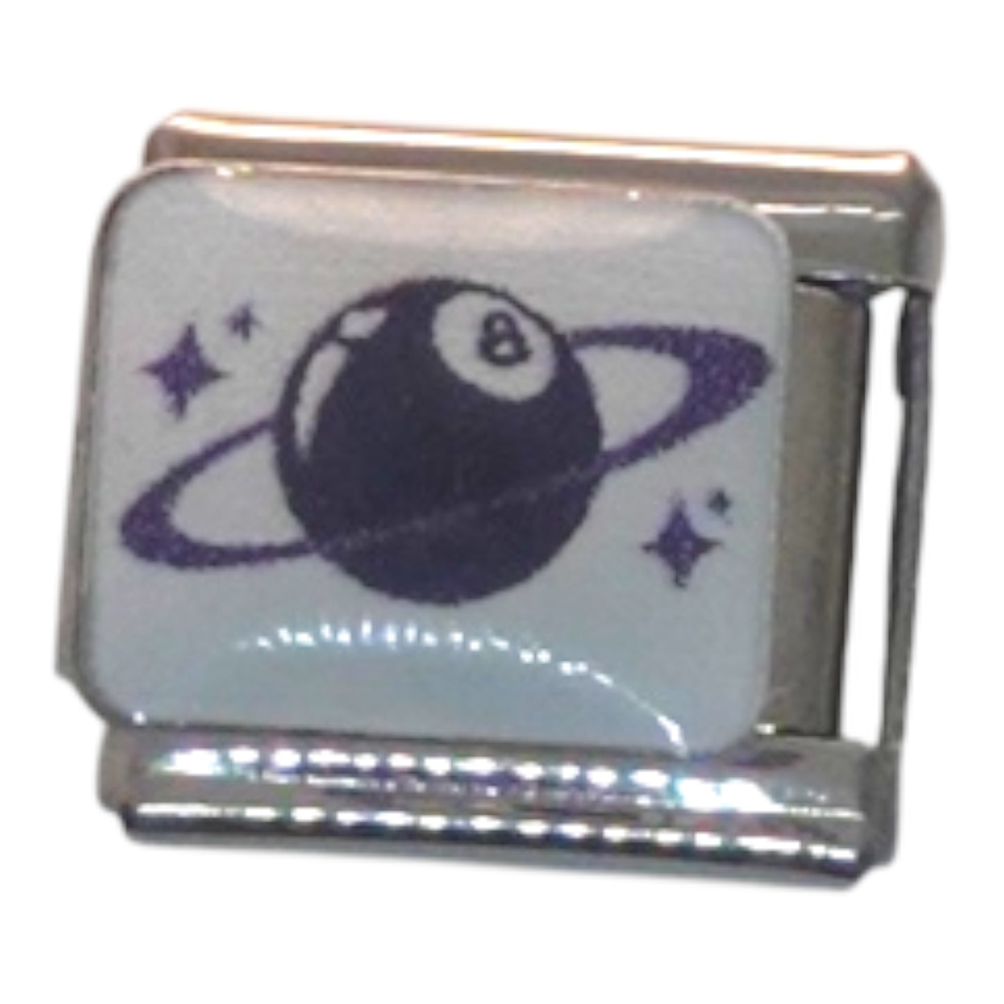 Magic 8 Ball Silver Italian Charm