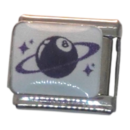 Magic 8 Ball Silver Italian Charm