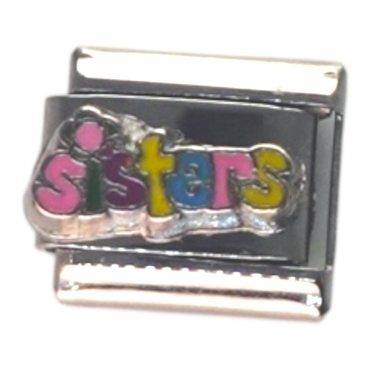 Sisters Silver Italian Charm