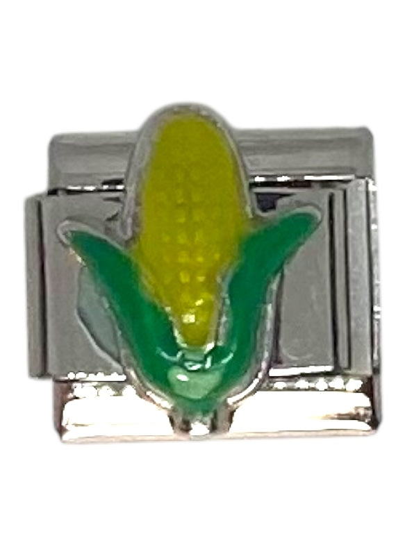 Corn on the Cob Silver Italian Charm
