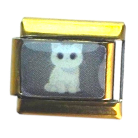 White Cat Gold Italian Charm