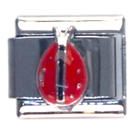 Ladybug Red Silver Italian Charm