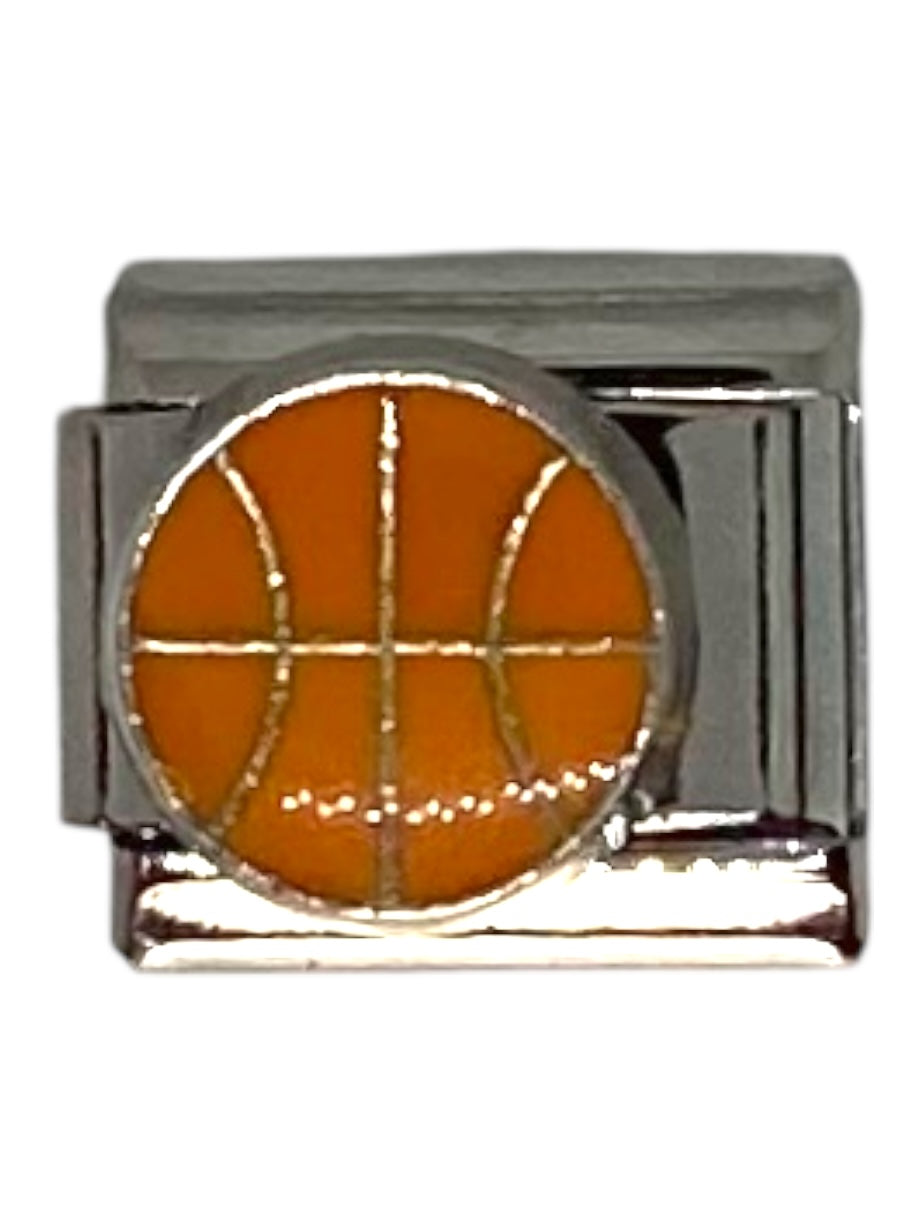Basketball Silver Italian Charm