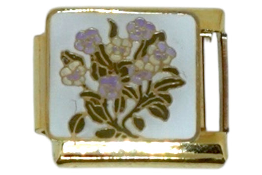 Floral Gold Italian Charm