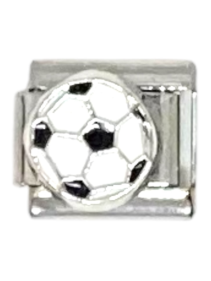 Soccer Ball Silver Italian Charm