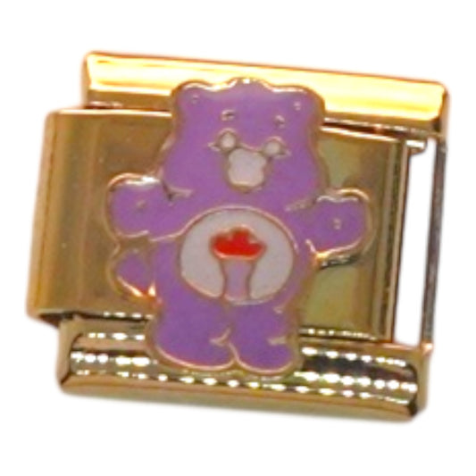 Purple Care Bear Gold Italian Charm