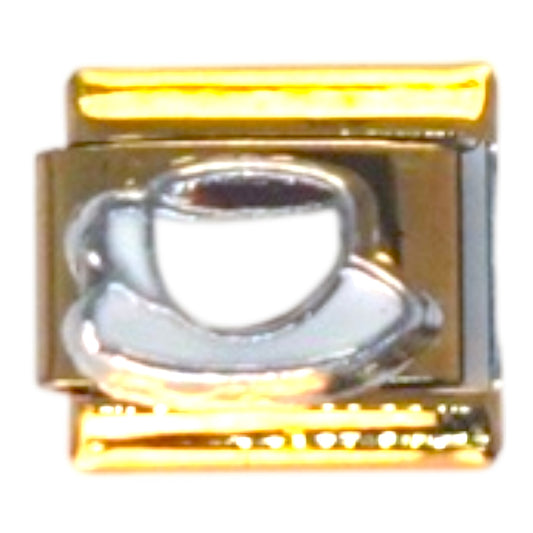 Coffee Cup Gold Italian Charm