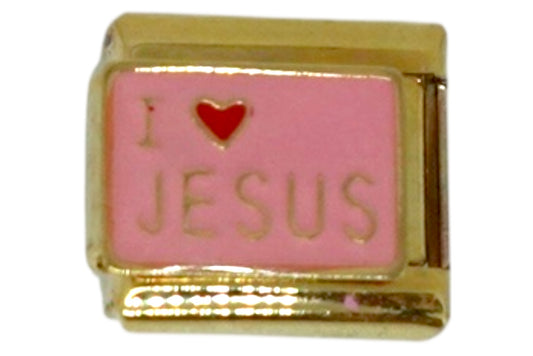 I ❤️ Jesus Gold Italian Charm