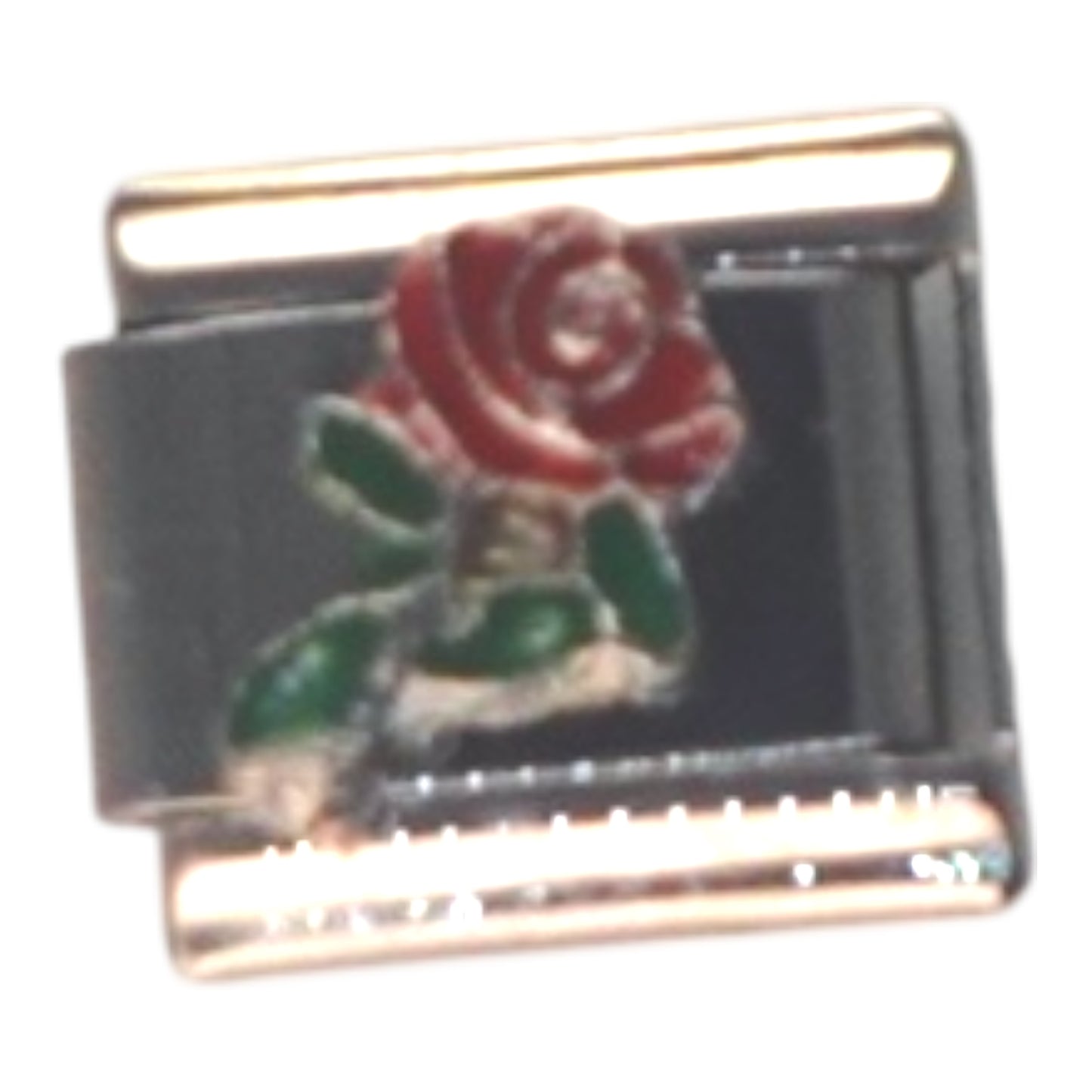 Rose Silver Italian Charm