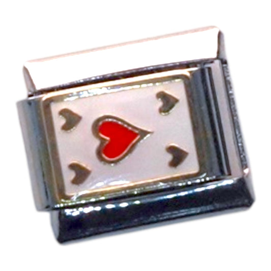 Ace of Hearts Silver Italian Charm