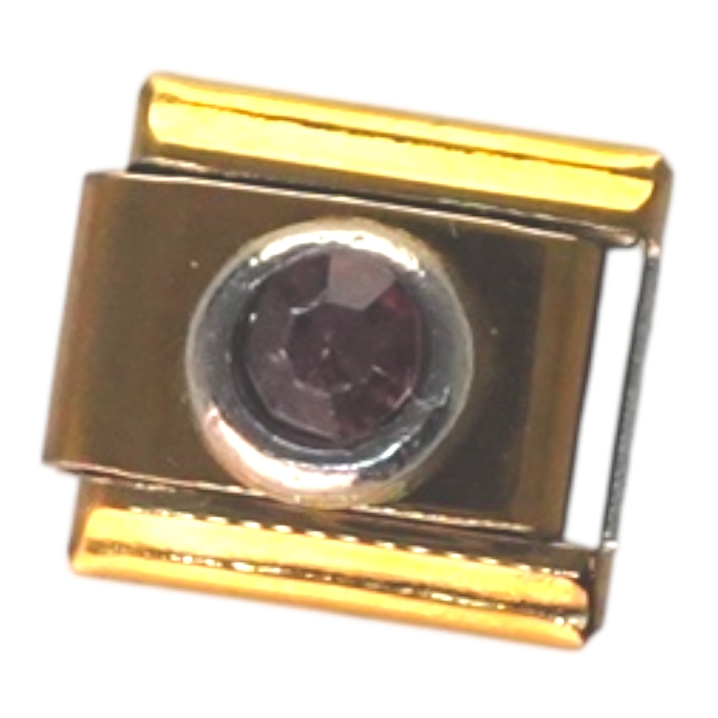 Deep Amethyst Gold Italian Charm