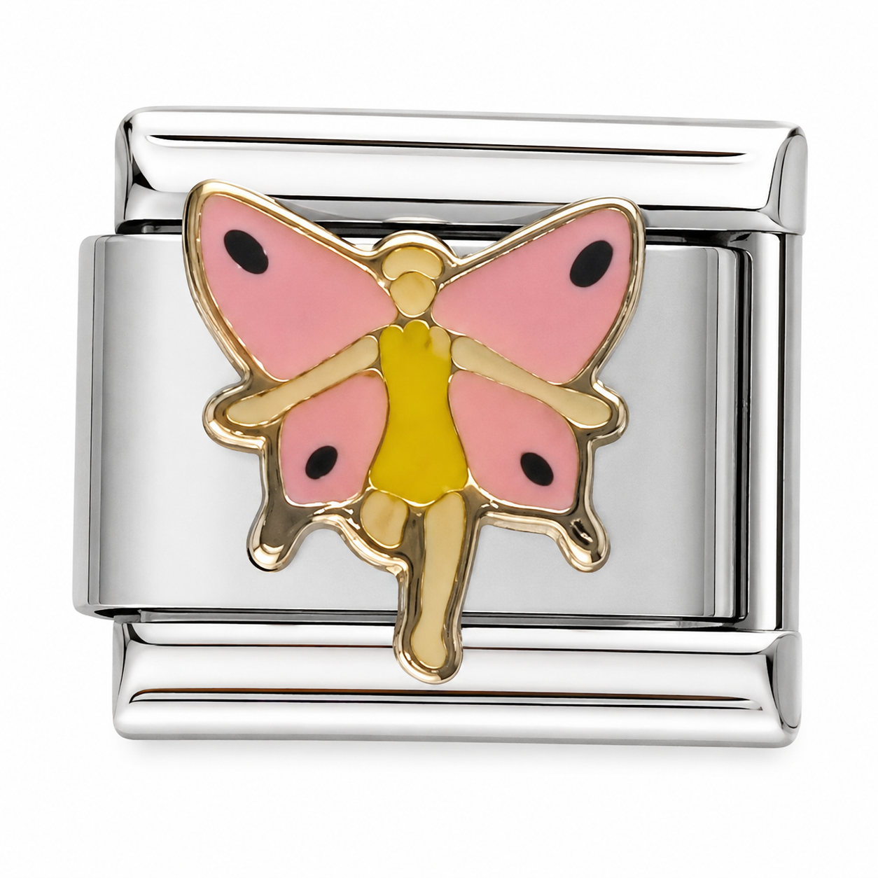Pink Fairy Silver Italian Charm