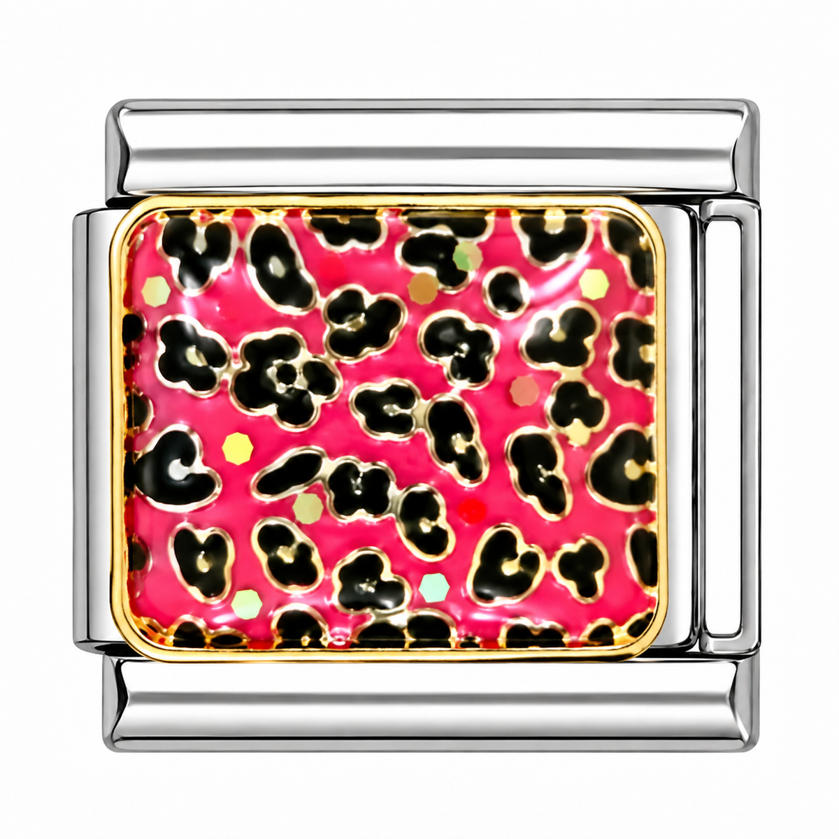 Pink Leopard Print Italian Charm