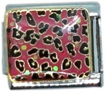 Pink Leopard Print Italian Charm