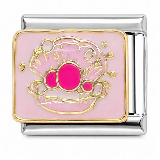 Pink Pearl Oyster Italian Charm