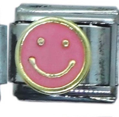 Pink Smiley Face Italian Charm
