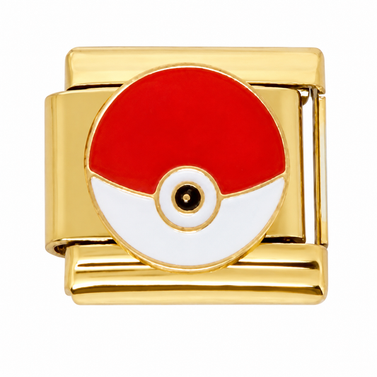 Pokéball Red Gold Italian Charm