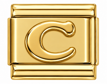 Gold Letters Italian Charm