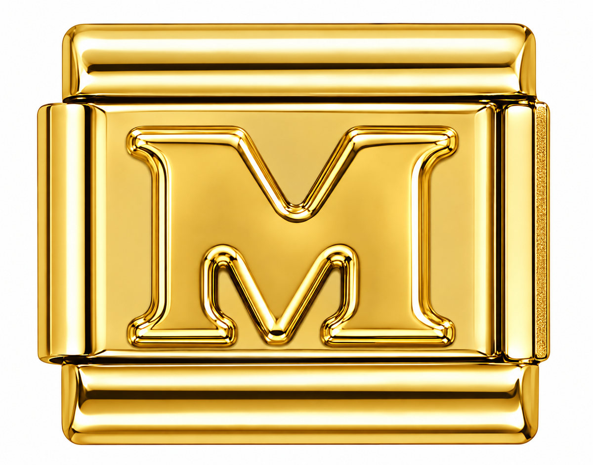 Gold Letters Italian Charm