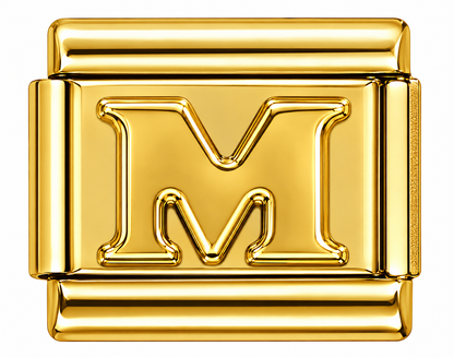 Gold Letters Italian Charm